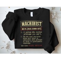 Machinist Funny Dictionary Definition Sweatshirt