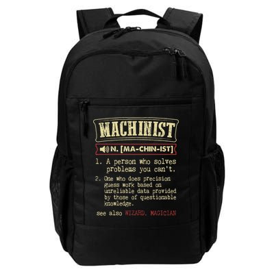 Machinist Funny Dictionary Definition Backpack