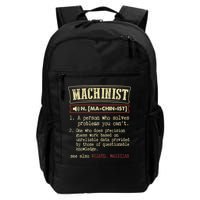 Machinist Funny Dictionary Definition Backpack