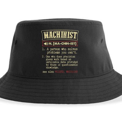 Machinist Funny Dictionary Definition Sustainable Bucket Hat