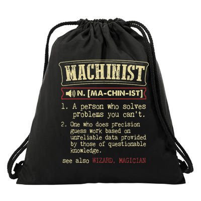Machinist Funny Dictionary Definition Drawstring Bag
