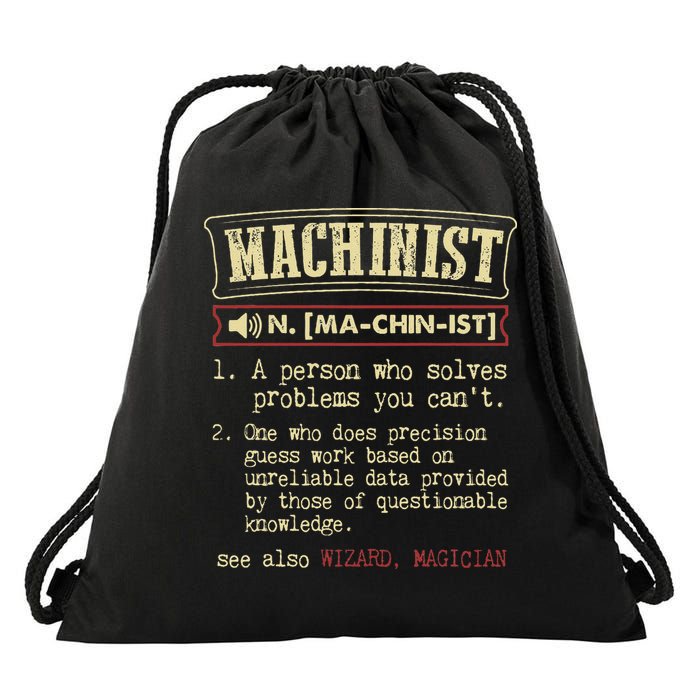 Machinist Funny Dictionary Definition Drawstring Bag
