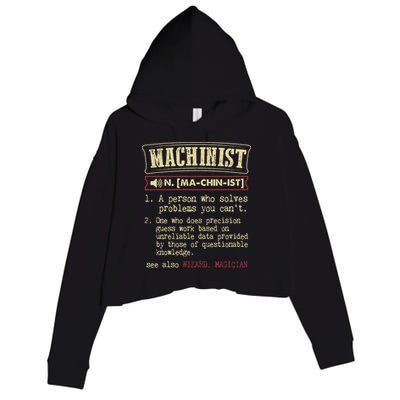 Machinist Funny Dictionary Definition Crop Fleece Hoodie