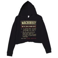 Machinist Funny Dictionary Definition Crop Fleece Hoodie