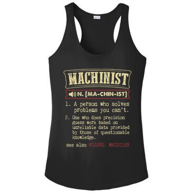 Machinist Funny Dictionary Definition Ladies PosiCharge Competitor Racerback Tank