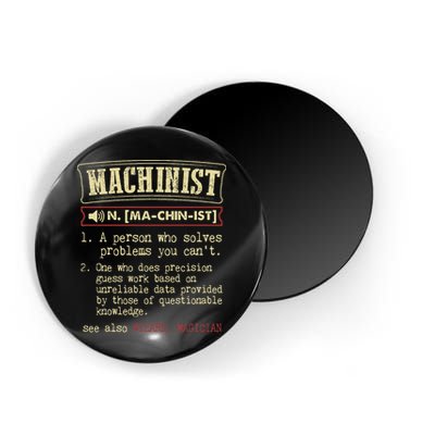Machinist Funny Dictionary Definition Magnet