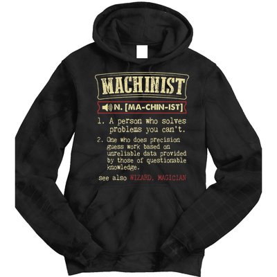 Machinist Funny Dictionary Definition Tie Dye Hoodie
