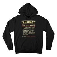 Machinist Funny Dictionary Definition Tall Hoodie