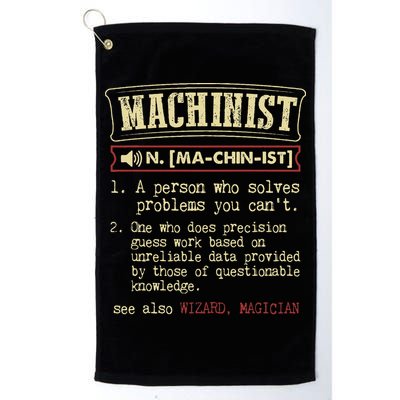 Machinist Funny Dictionary Definition Golf Towel