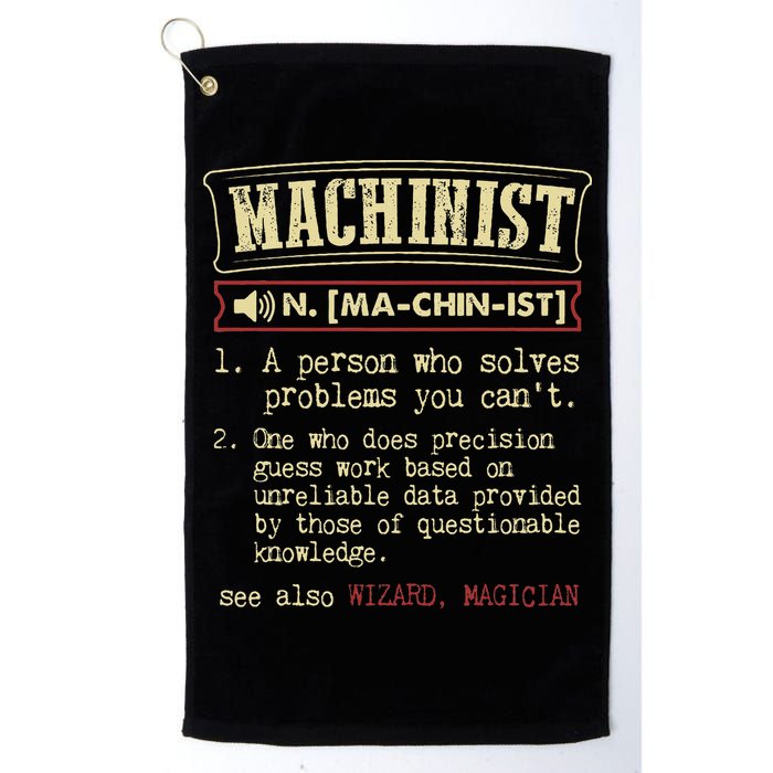 Machinist Funny Dictionary Definition Golf Towel