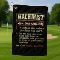 Machinist Funny Dictionary Definition Golf Towel