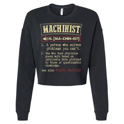 Machinist Funny Dictionary Definition Cropped Pullover Crew