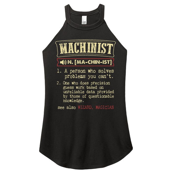 Machinist Funny Dictionary Definition Women's Perfect Tri Rocker Tank
