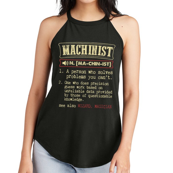 Machinist Funny Dictionary Definition Women's Perfect Tri Rocker Tank