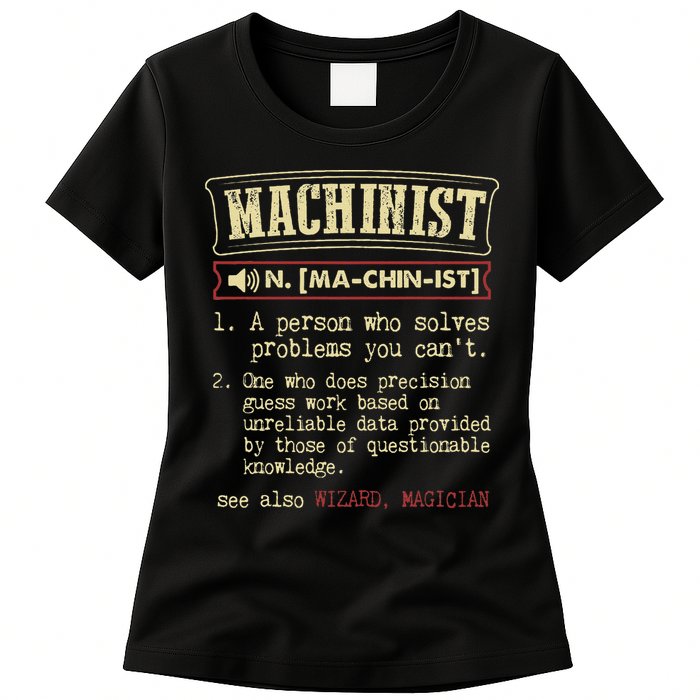 Machinist Funny Dictionary Definition Womens T-Shirt