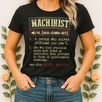 Machinist Funny Dictionary Definition Womens T-Shirt