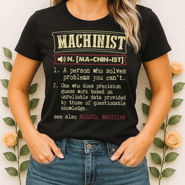 Machinist Funny Dictionary Definition Womens T-Shirt