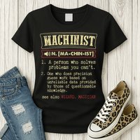 Machinist Funny Dictionary Definition Womens T-Shirt
