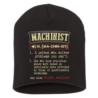 Machinist Funny Dictionary Definition Short Acrylic Beanie