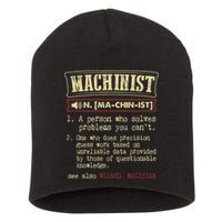 Machinist Funny Dictionary Definition Short Acrylic Beanie