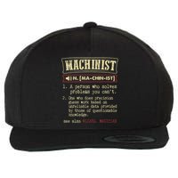 Machinist Funny Dictionary Definition Wool Snapback Cap