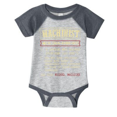 Machinist Funny Dictionary Definition Infant Baby Jersey Bodysuit