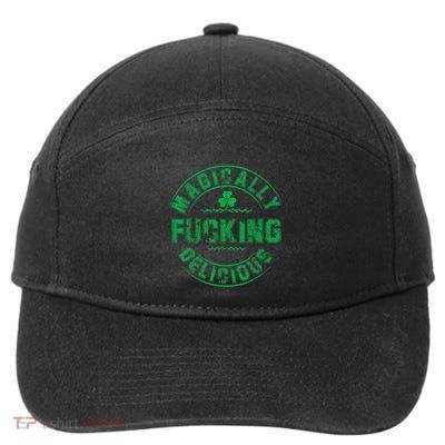 Magically Fucking Delicious Funny Shamrock St. Patricks Day 7-Panel Snapback Hat