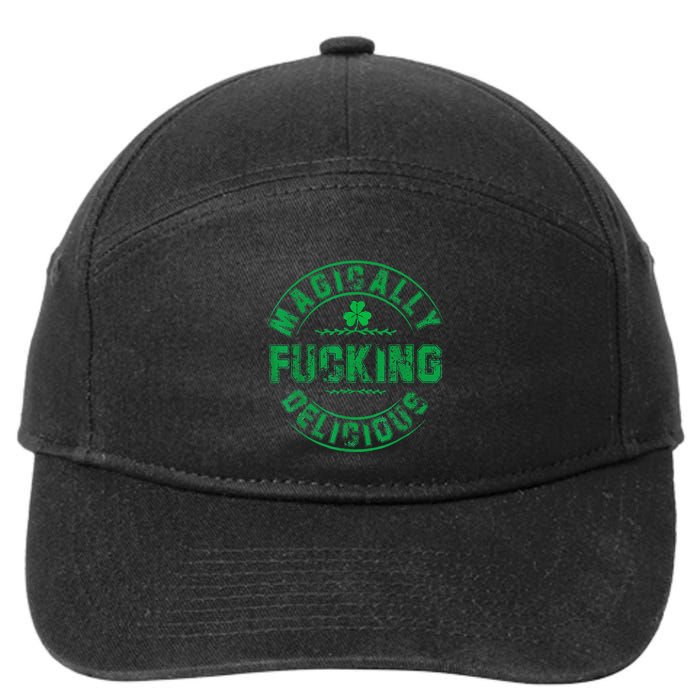 Magically Fucking Delicious Funny Shamrock St. Patricks Day 7-Panel Snapback Hat