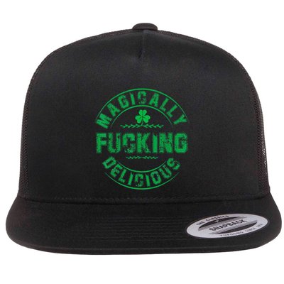 Magically Fucking Delicious Funny Shamrock St. Patricks Day Flatbill Hat