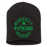 Magically Fucking Delicious Funny Shamrock St. Patricks Day Short Acrylic Beanie