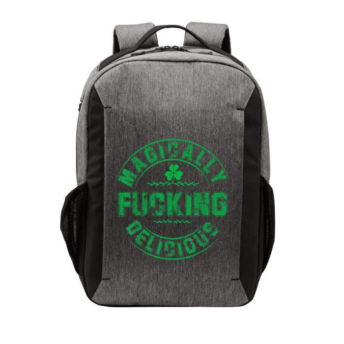 Magically Fucking Delicious Funny Shamrock St. Patricks Day Vector Backpack