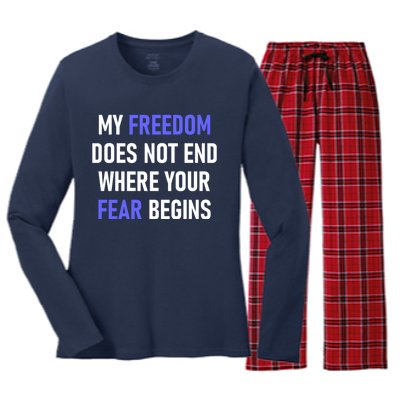 My Freedom Does Not End Where Your Fear Begins Women's Long Sleeve Flannel Pajama Set 