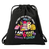My First Day Of 1st Grade Back To School Drawstring Bag