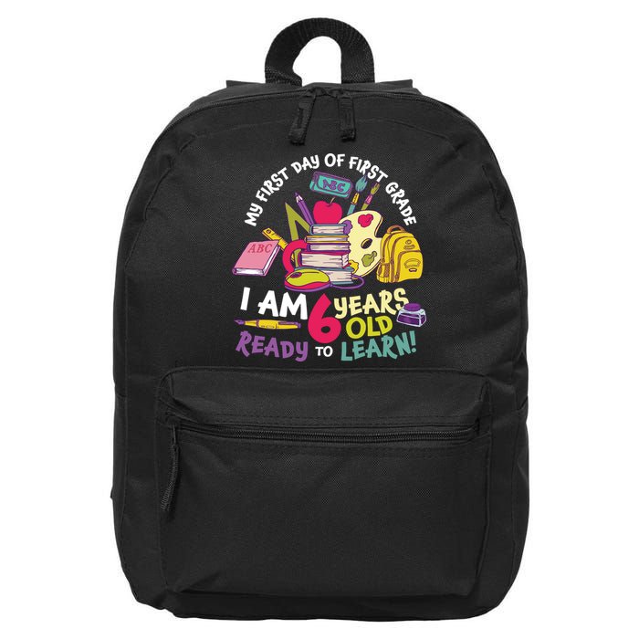 My First Day Of 1st Grade Back To School 16 in Basic Backpack