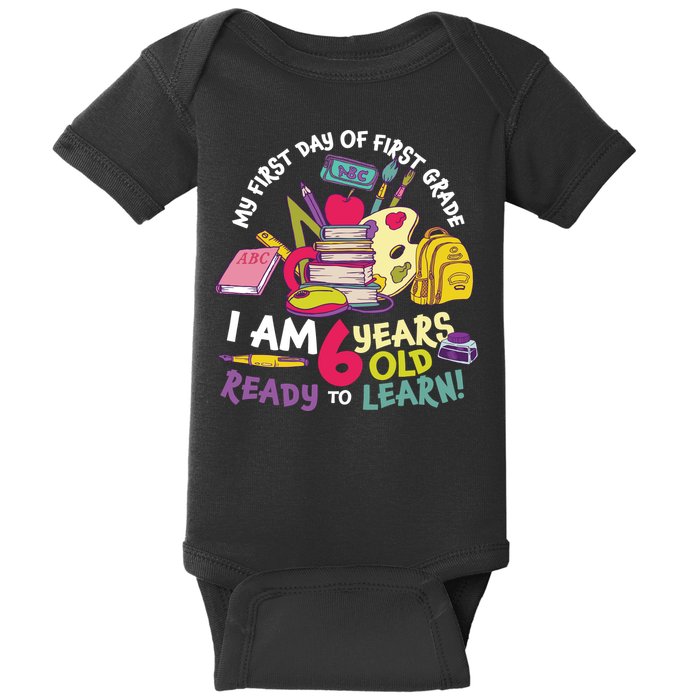 My First Day Of 1st Grade Back To School Baby Bodysuit