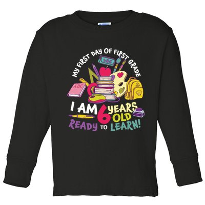 My First Day Of 1st Grade Back To School Toddler Long Sleeve Shirt