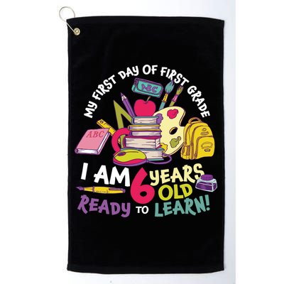 My First Day Of 1st Grade Back To School Golf Towel