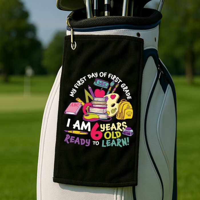 My First Day Of 1st Grade Back To School Golf Towel