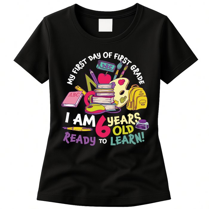 My First Day Of 1st Grade Back To School Womens T-Shirt