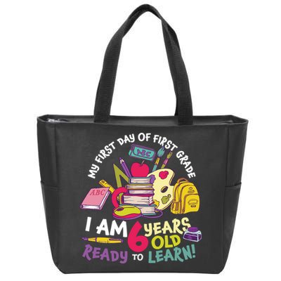 My First Day Of 1st Grade Back To School Zip Tote Bag