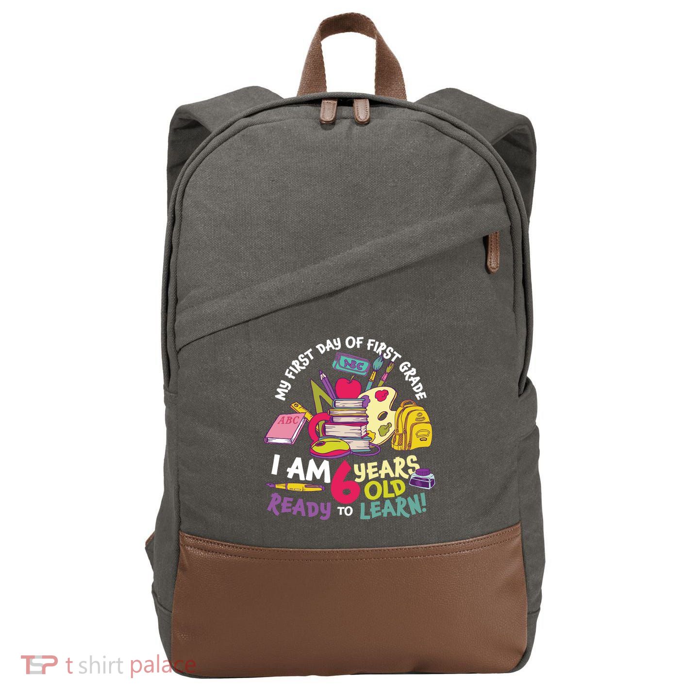 My First Day Of 1st Grade Back To School Cotton Canvas Backpack