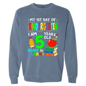 My First Day Of Kindergarten 1st Day Of School Boy Girl Garment-Dyed Sweatshirt