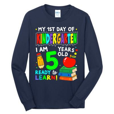 My First Day Of Kindergarten 1st Day Of School Boy Girl Tall Long Sleeve T-Shirt