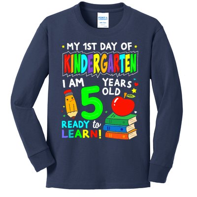 My First Day Of Kindergarten 1st Day Of School Boy Girl Kids Long Sleeve Shirt