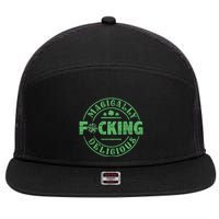Magically Fucking Delicious Shamrock St Patricks Day 7 Panel Mesh Trucker Snapback Hat