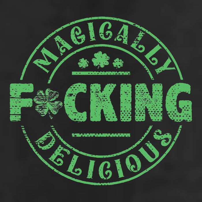 Magically Fucking Delicious Shamrock St Patricks Day 7 Panel Mesh Trucker Snapback Hat