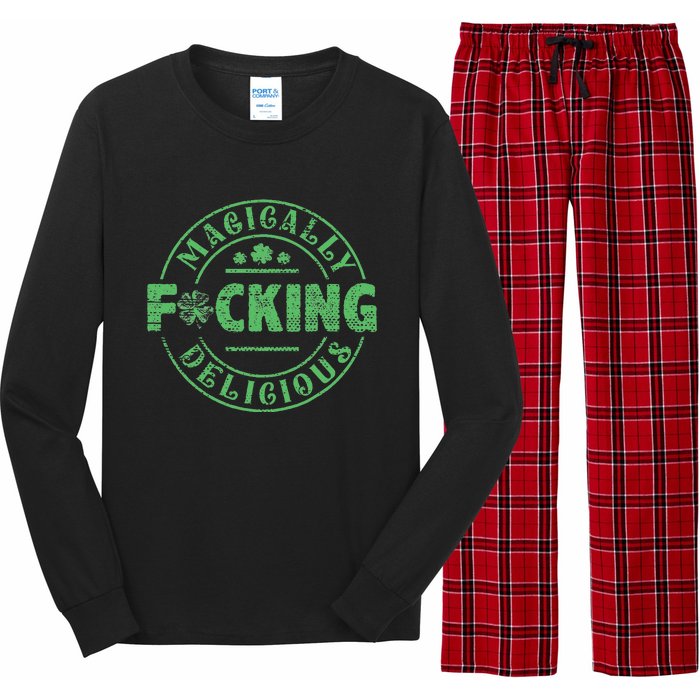 Magically Fucking Delicious Shamrock St Patricks Day Long Sleeve Pajama Set