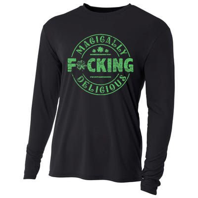 Magically Fucking Delicious Shamrock St Patricks Day Cooling Performance Long Sleeve Crew