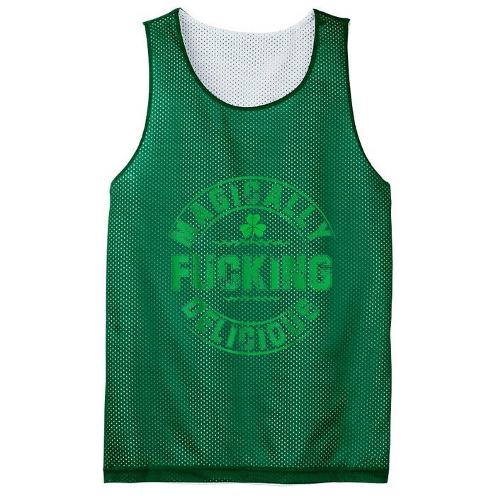 Magically Fucking Delicious Shamrock St. Patricks Day Mesh Reversible Basketball Jersey Tank