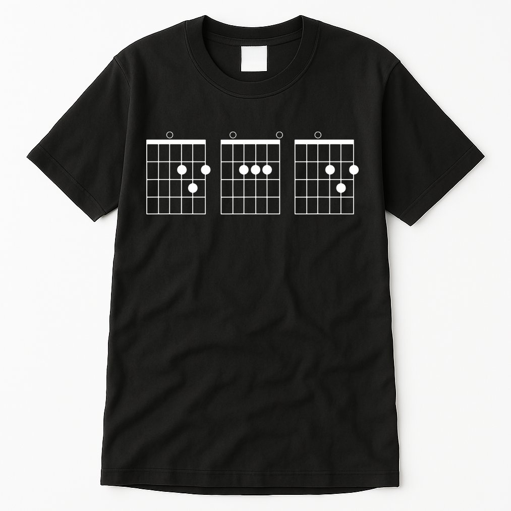 Mens Fathers Day Gift Dad Guitar Chord Tall T-Shirt